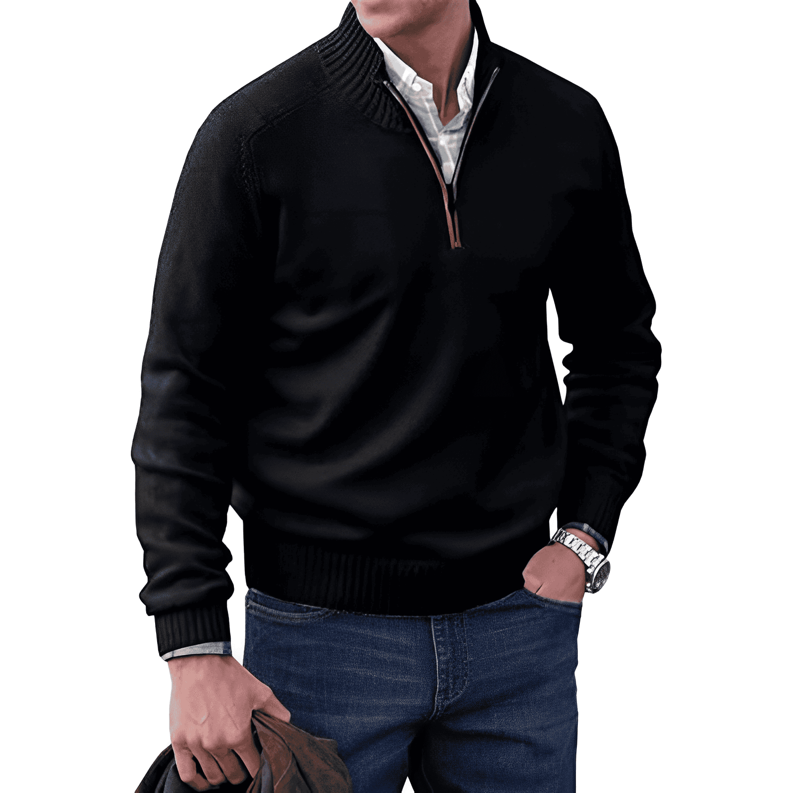 LAURENT MONACO | PULL EN MAILLE ZIPPÉ POUR HOMME