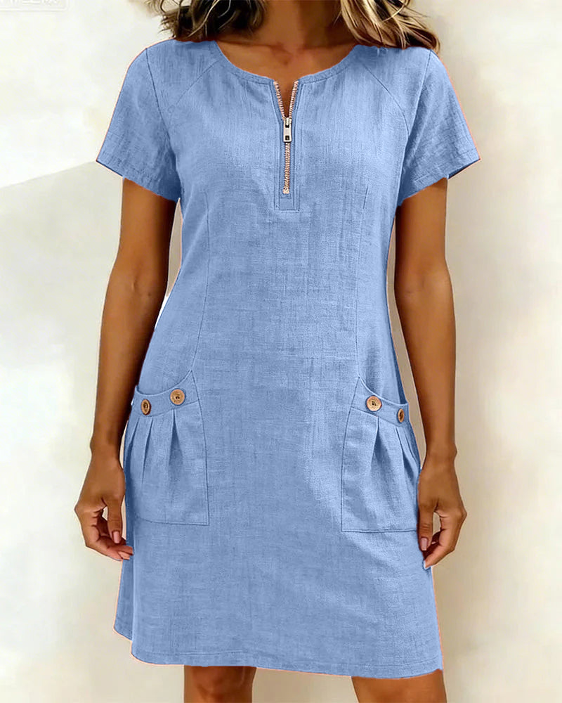 Chloé | Robe en Coton à Fermeture Zippée