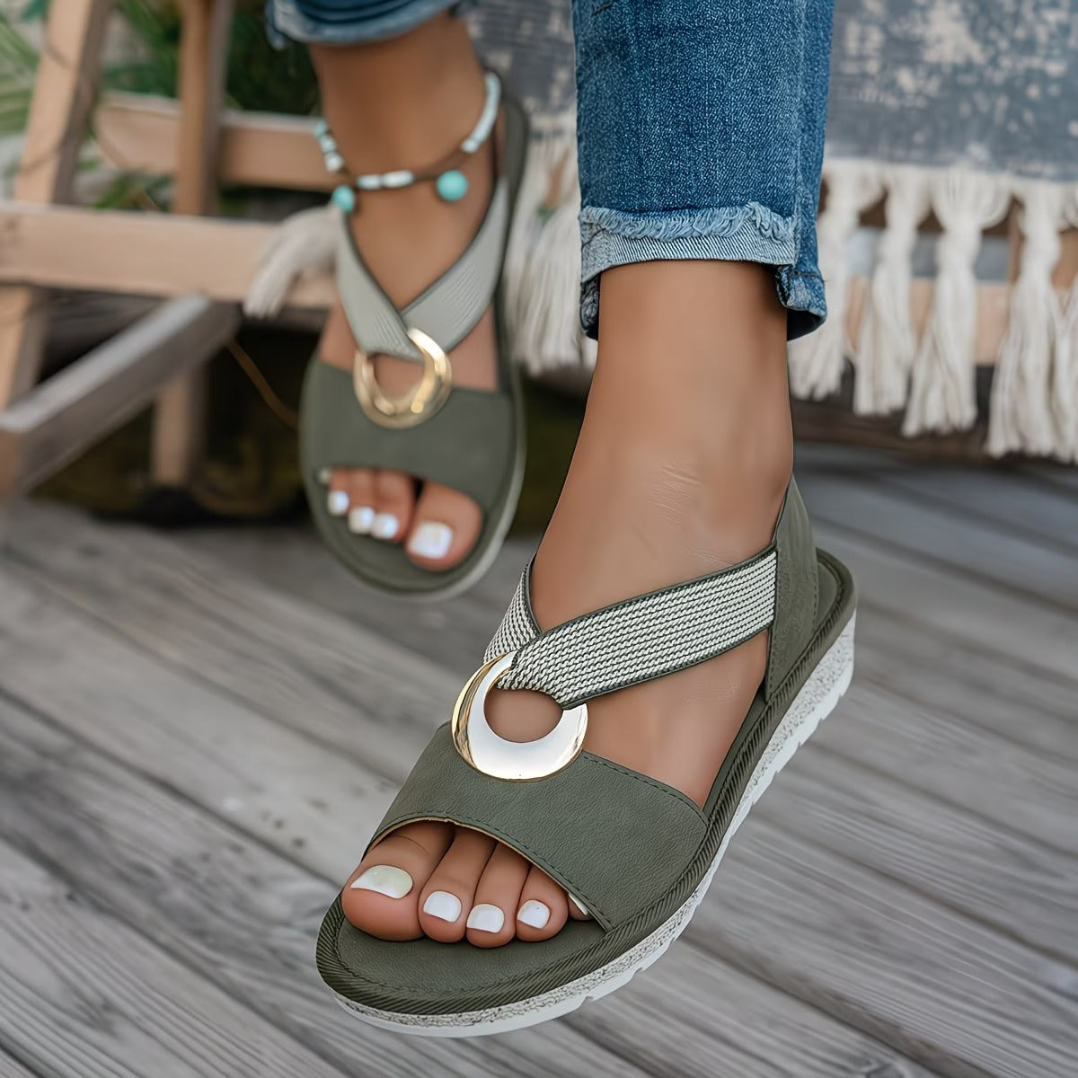 Isadora™ — Sandales ergonomiques élégantes à bride décorative