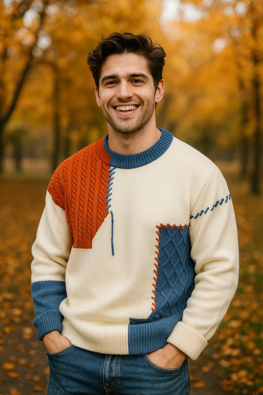 Édouard | Pull patchwork pour homme
