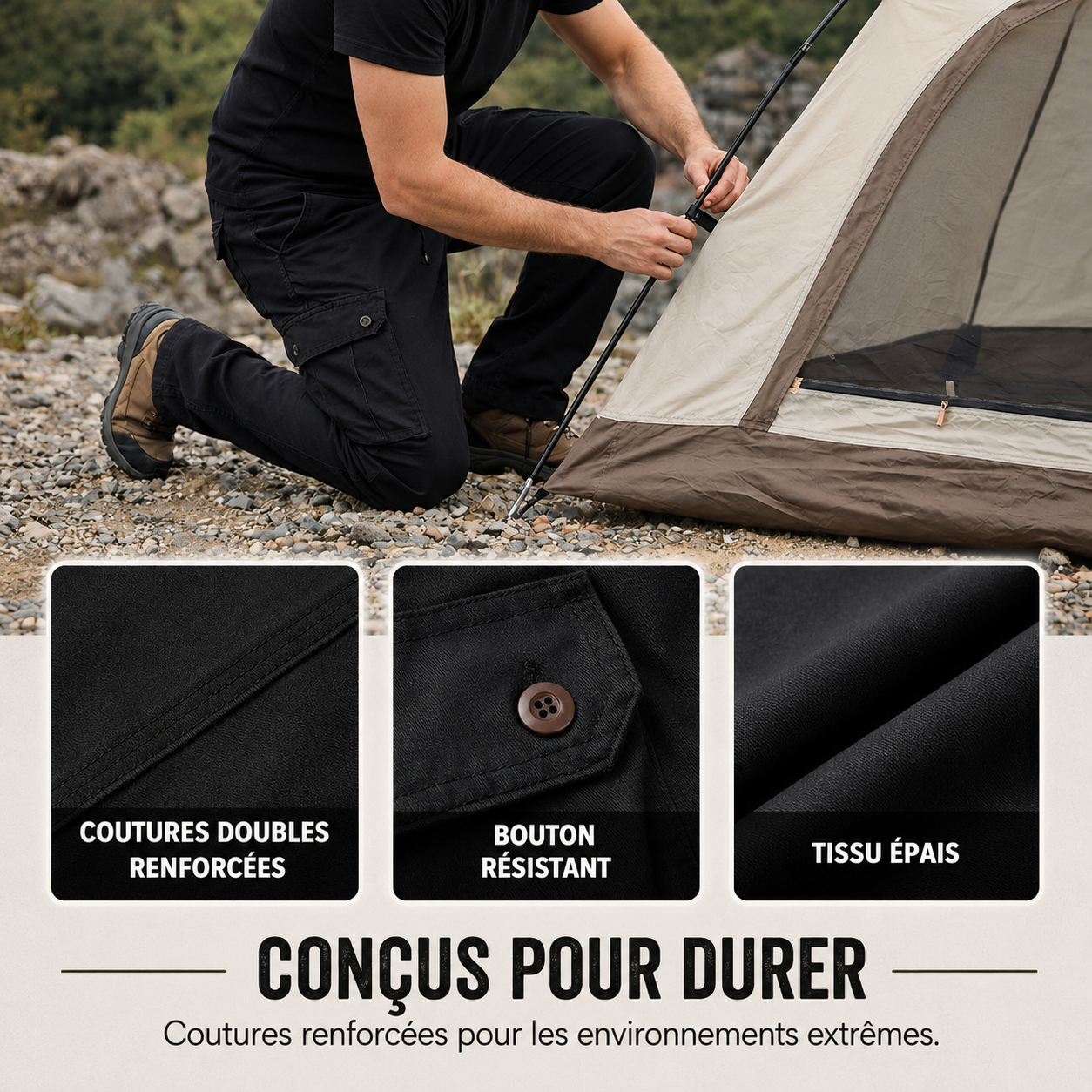 Raphaël I Pantalon cargo tactique