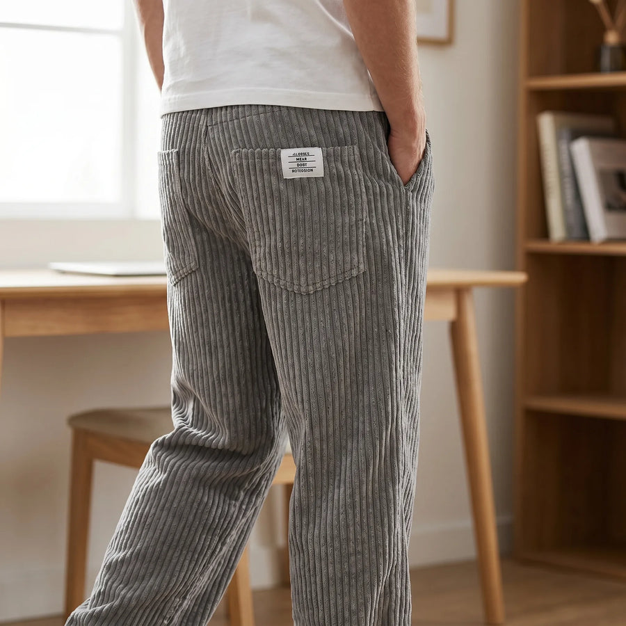 Sébastien | Pantalon en Velours Côtelé à Taille Élastique