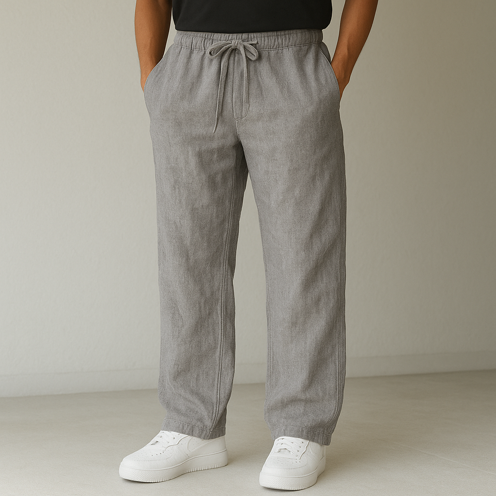 LAURENT MONACO | PANTALON EN LIN À CORDON POUR HOMME