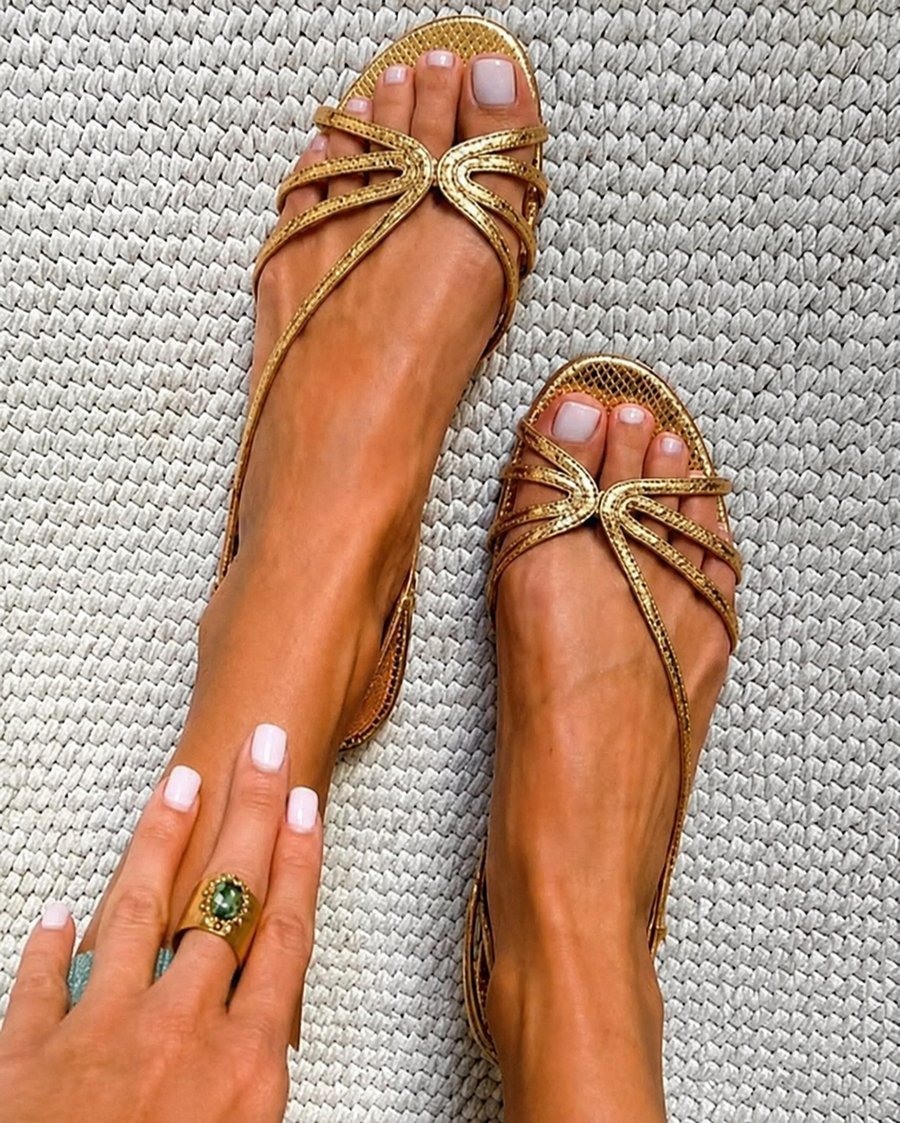 Emma | Sandales élégantes dorées