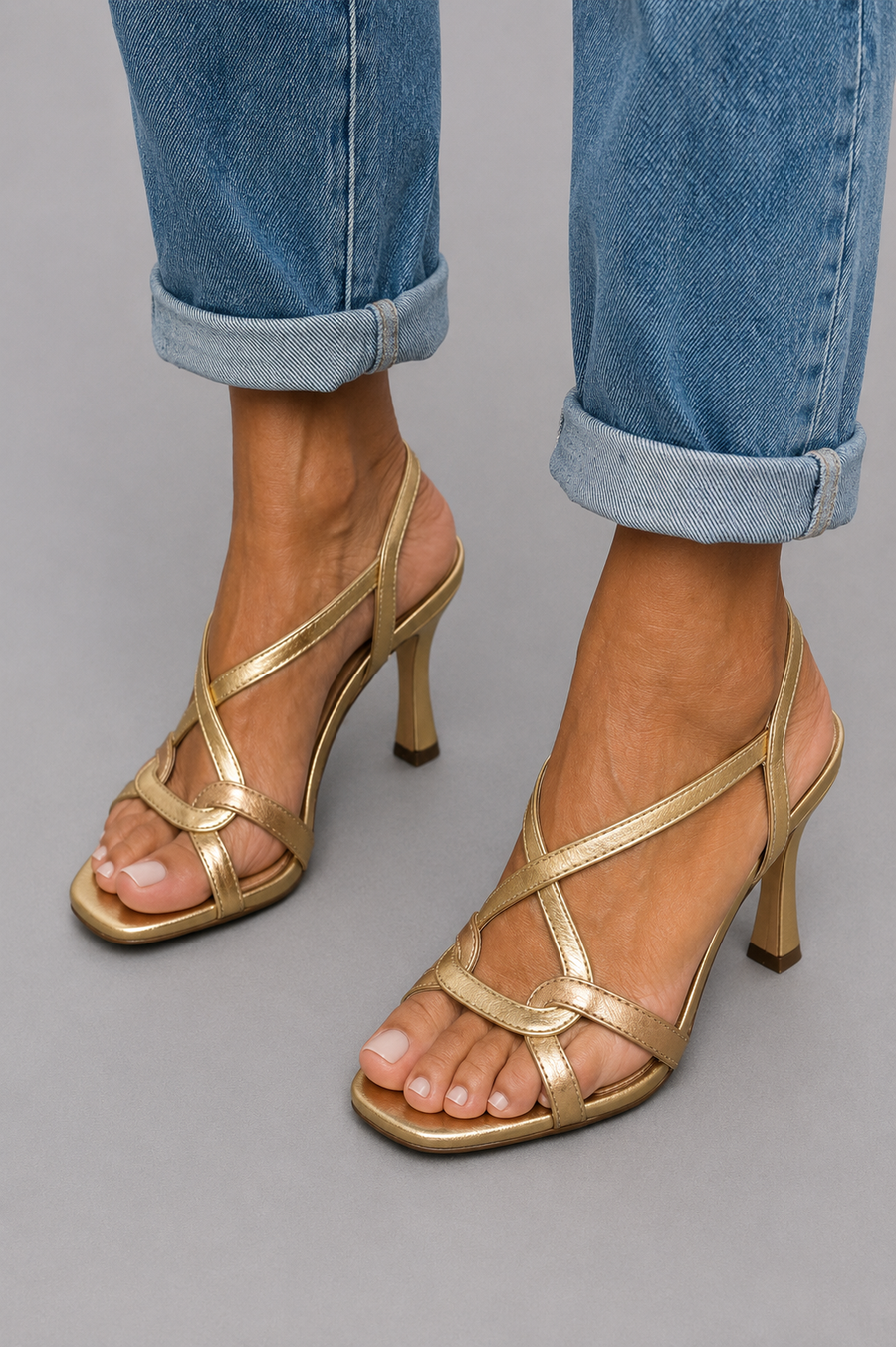 Camille | Sandales à Talons Golden Summer