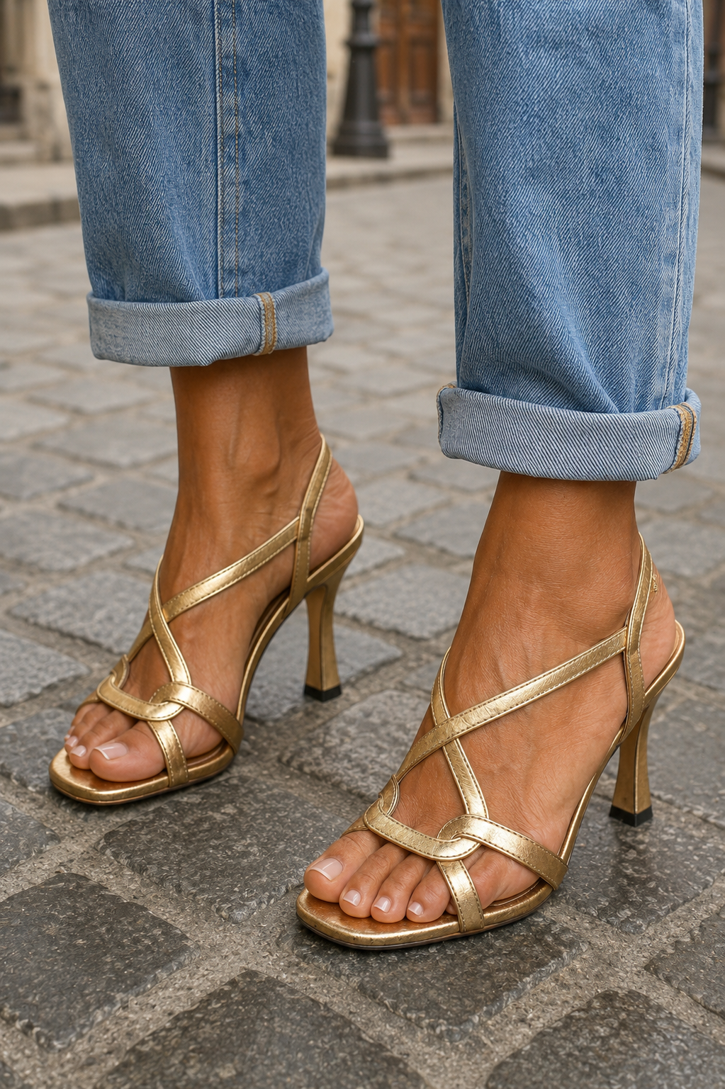 Camille | Sandales à Talons Golden Summer