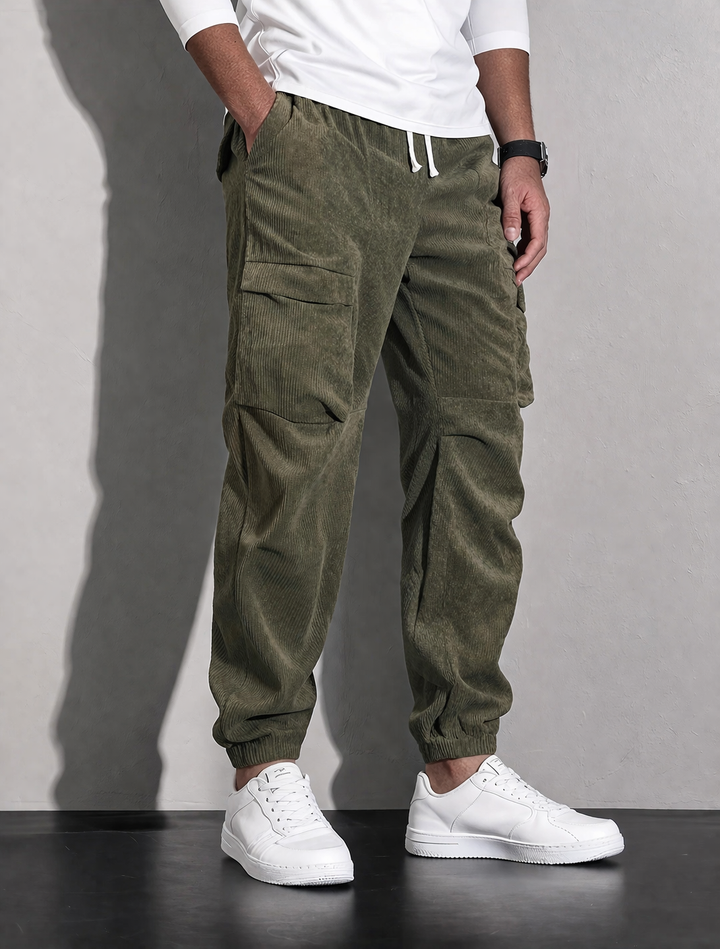LAURENT MONACO | PANTALONS CARGO EN CORDUROY POUR HOMMES