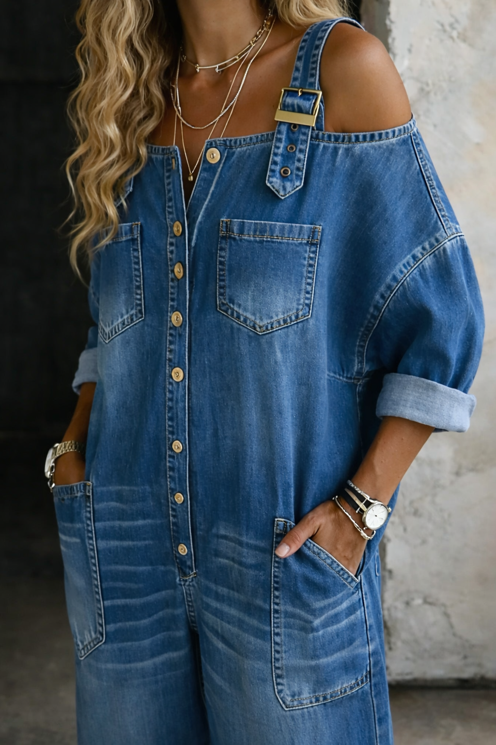 Clémence | Combinaison Denim Style Parisien