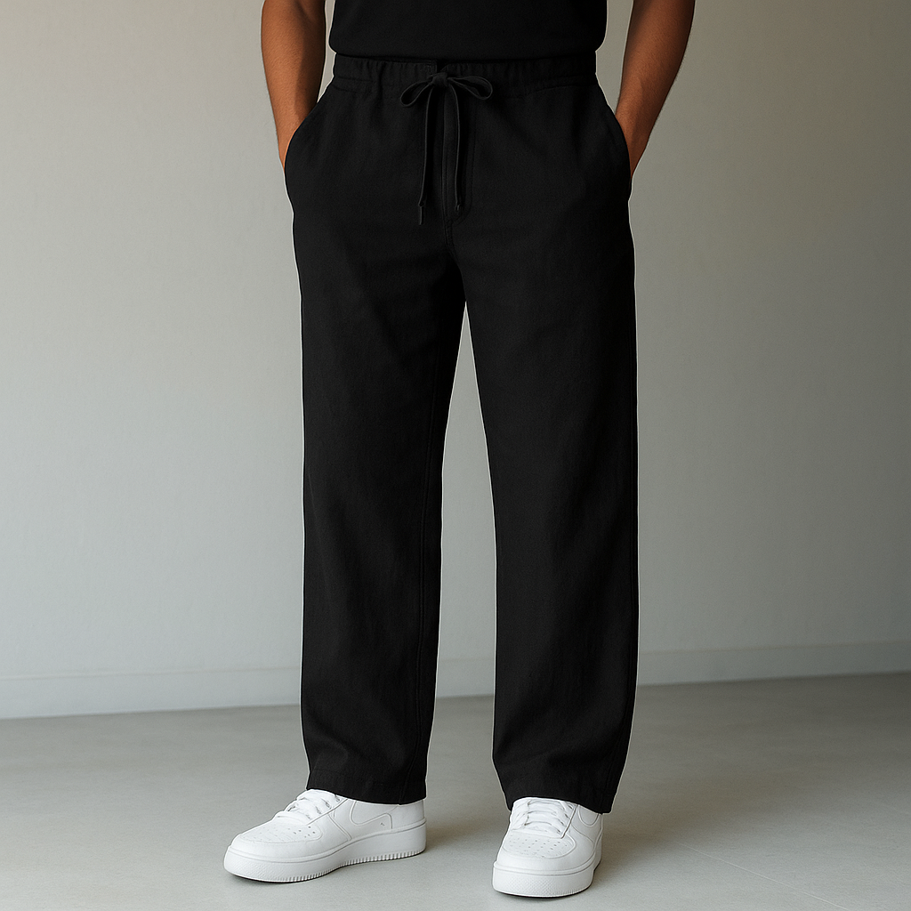 LAURENT MONACO | PANTALON EN LIN À CORDON POUR HOMME