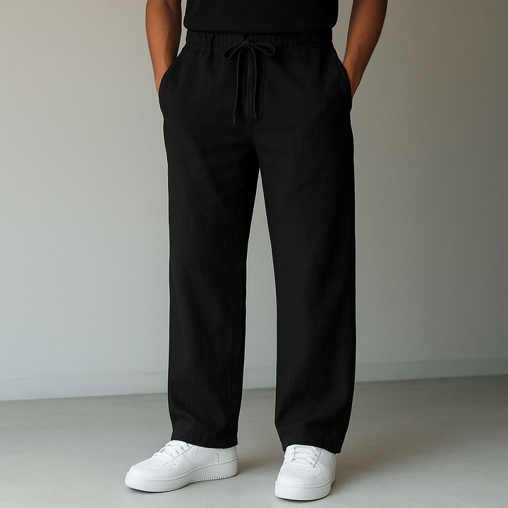 LAURENT MONACO | PANTALON EN LIN À CORDON POUR HOMME