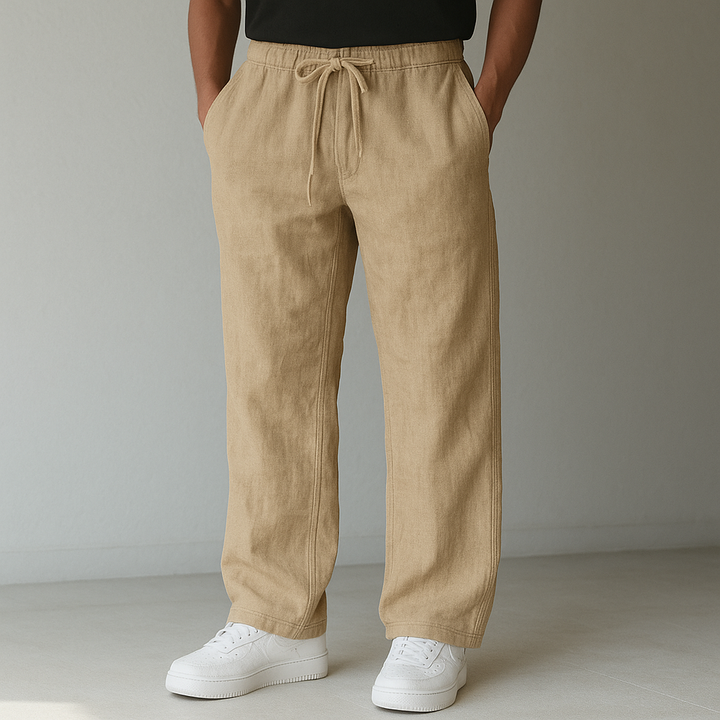 LAURENT MONACO | PANTALON EN LIN À CORDON POUR HOMME