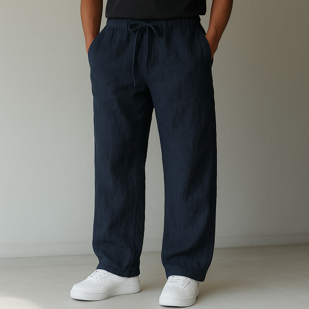 LAURENT MONACO | PANTALON EN LIN À CORDON POUR HOMME