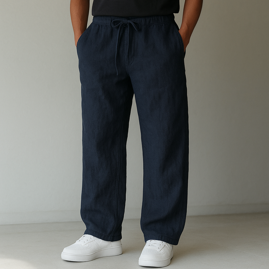 LAURENT MONACO | PANTALON EN LIN À CORDON POUR HOMME