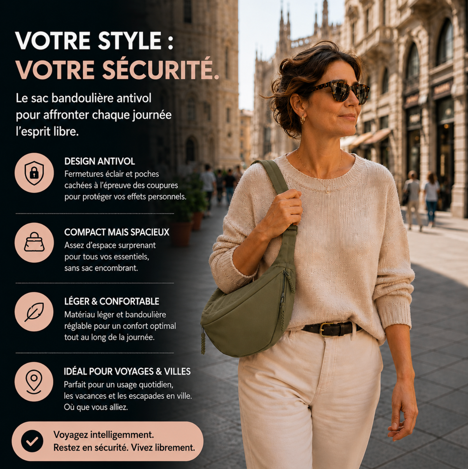Viola | Sac Bandoulière Vert Olive
