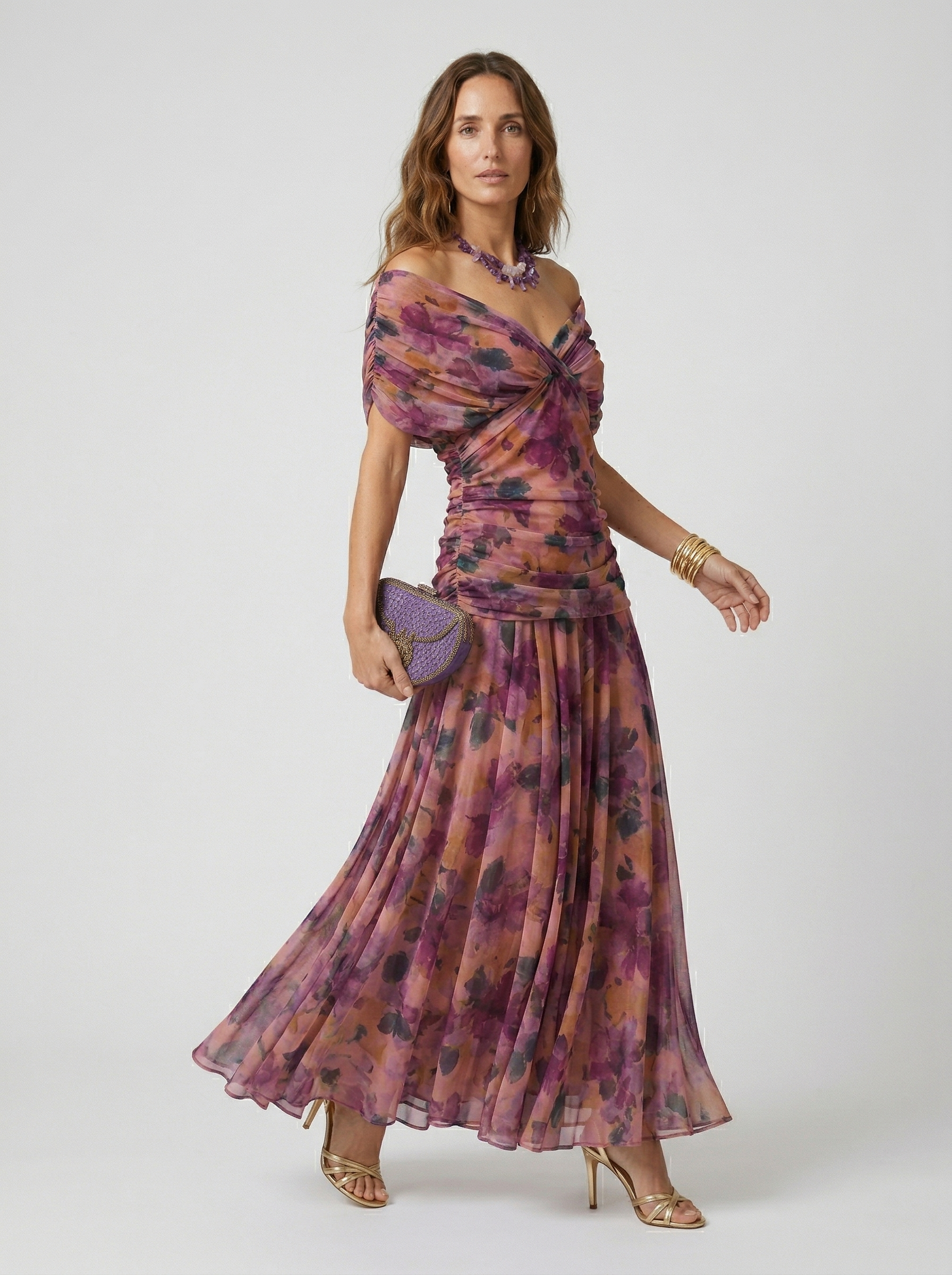 Robe maxi à décolleté en V