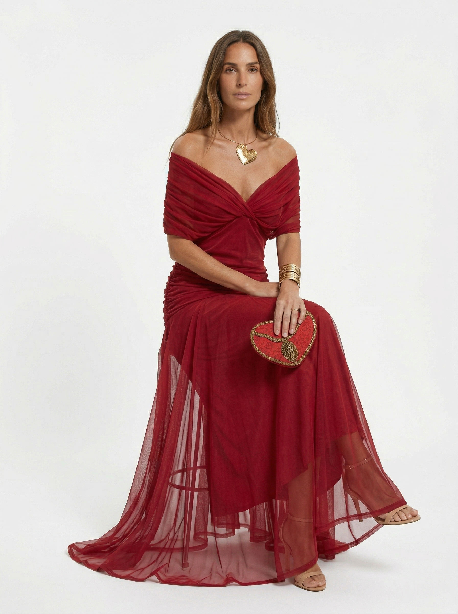 Robe maxi à décolleté en V