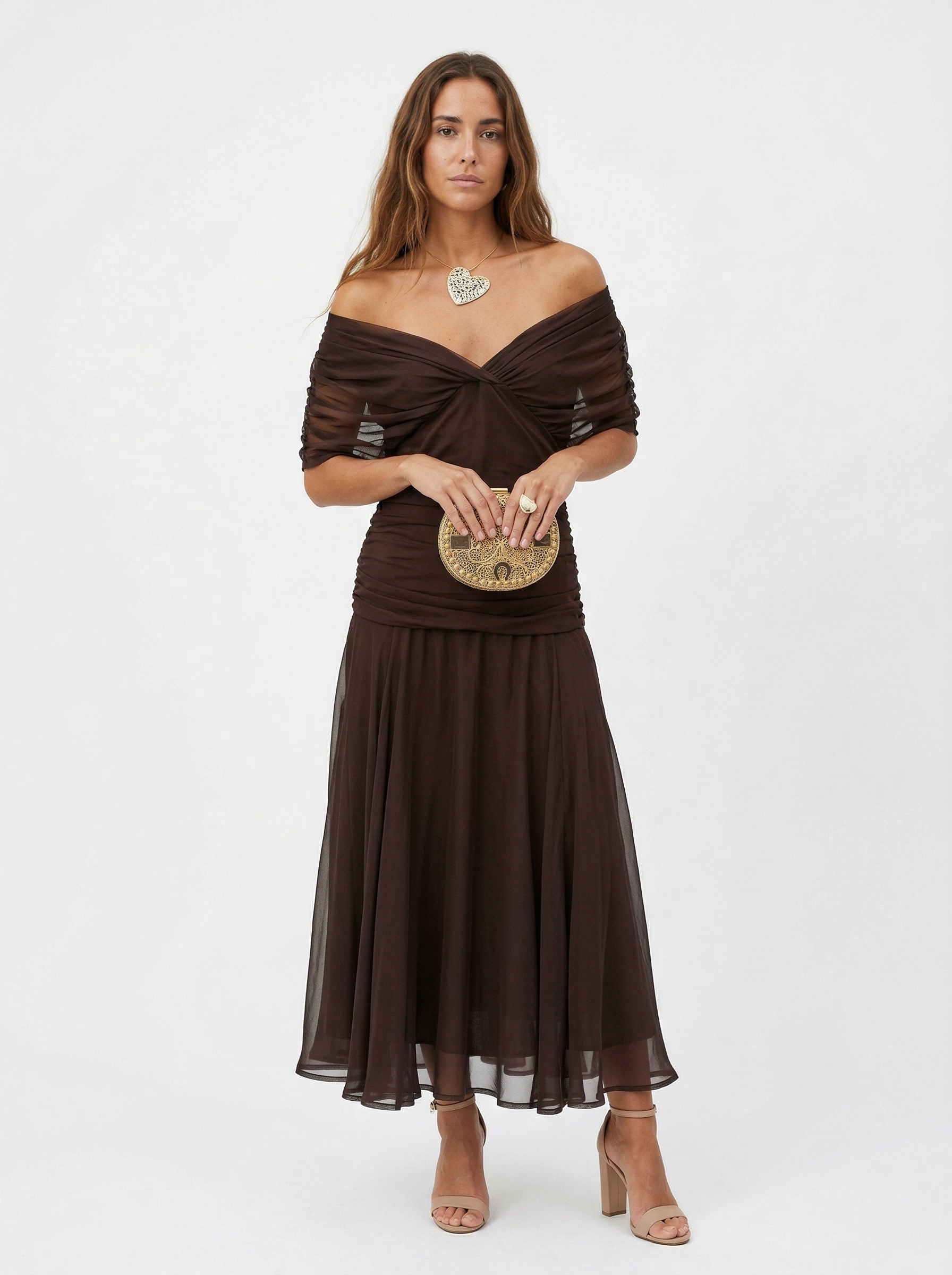 Robe maxi à décolleté en V