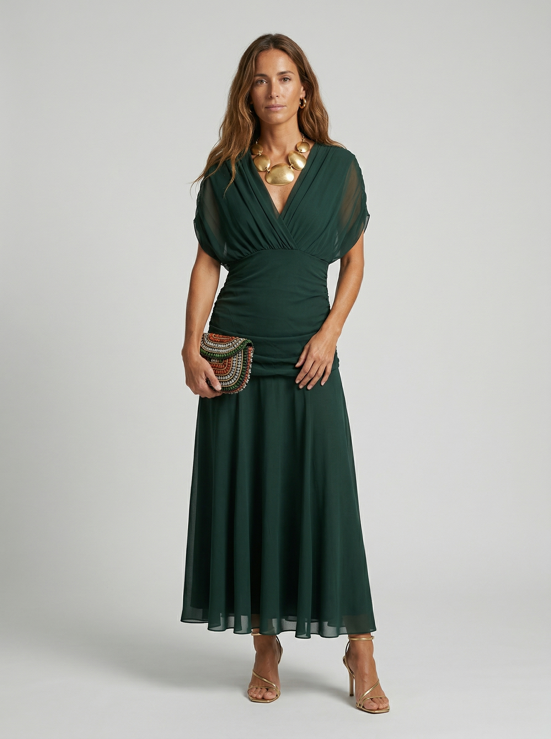 Robe maxi à décolleté en V