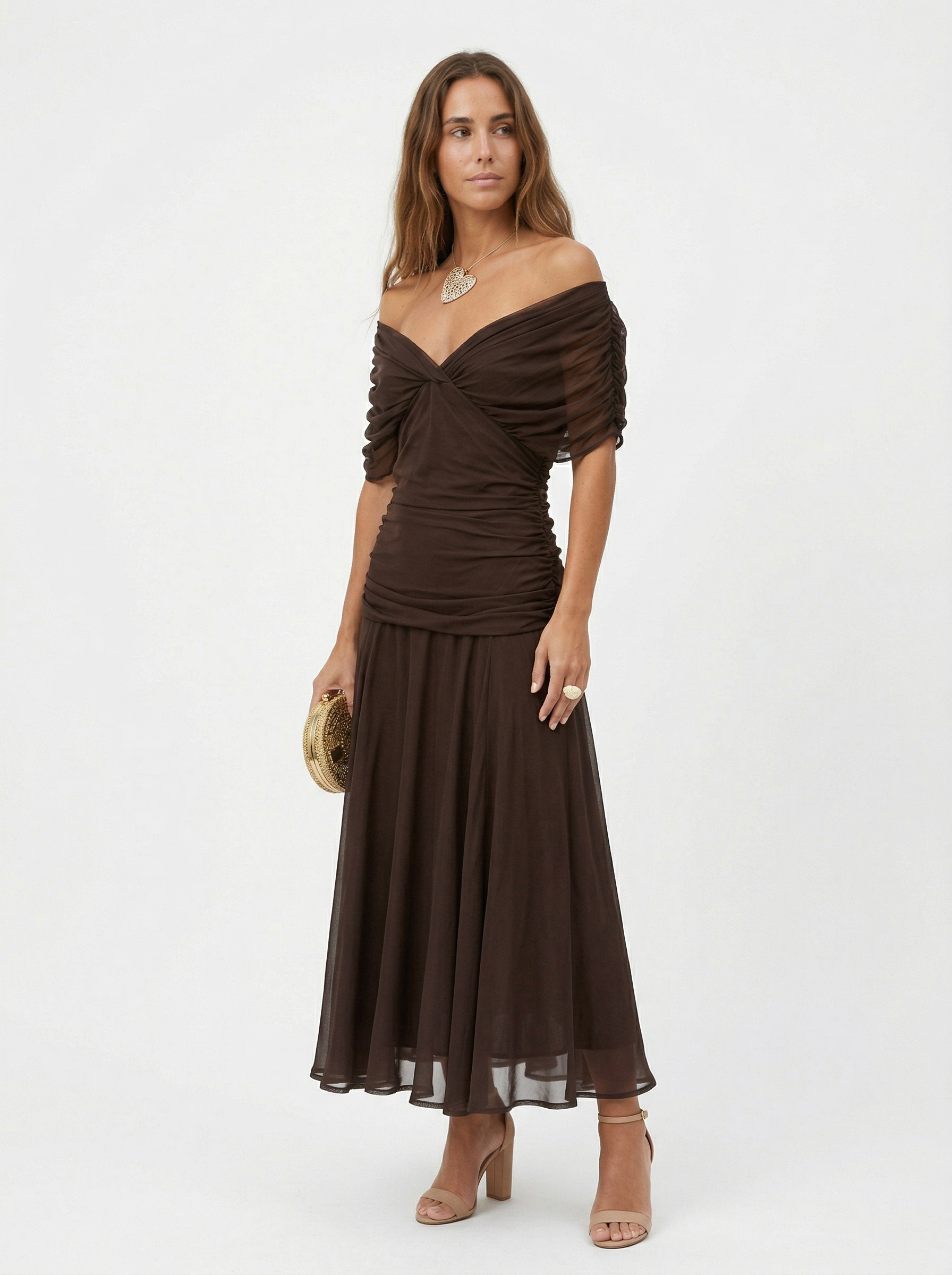 Robe maxi à décolleté en V