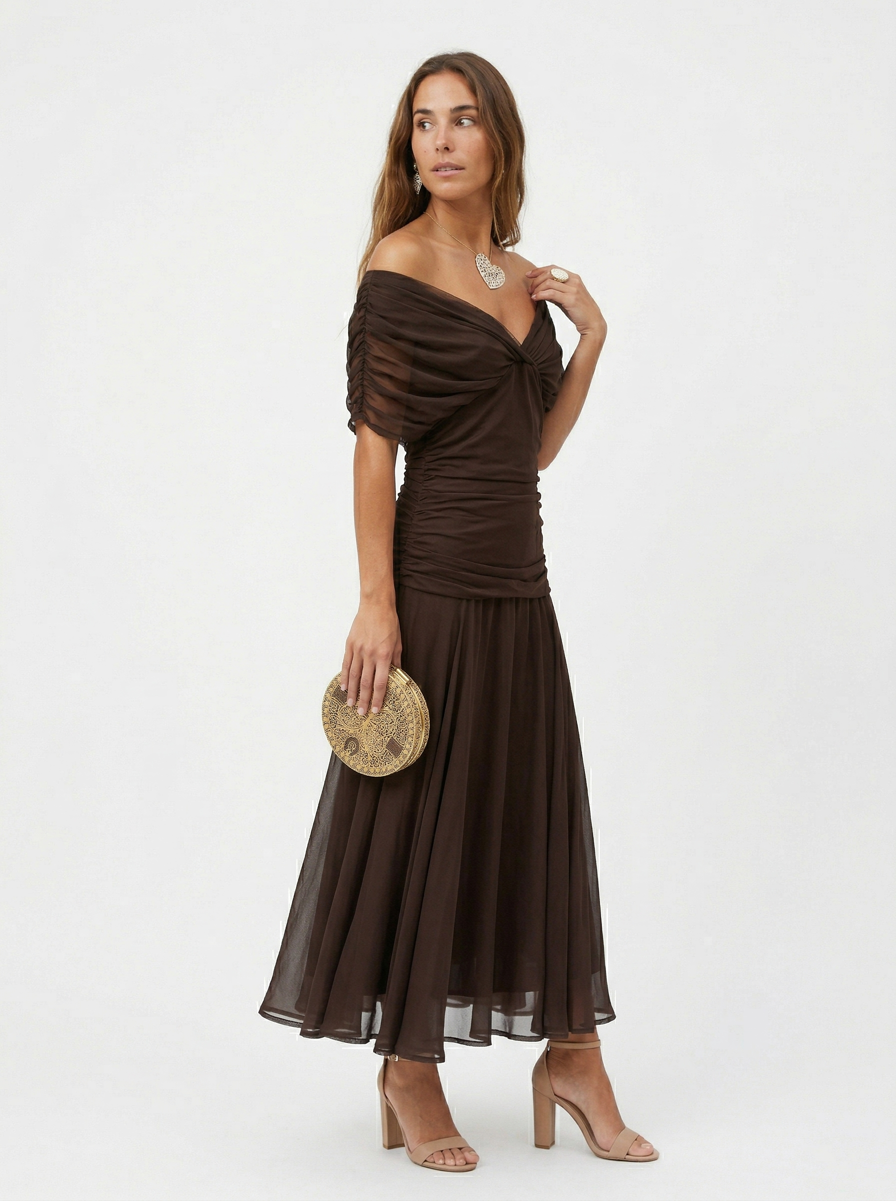 Robe maxi à décolleté en V
