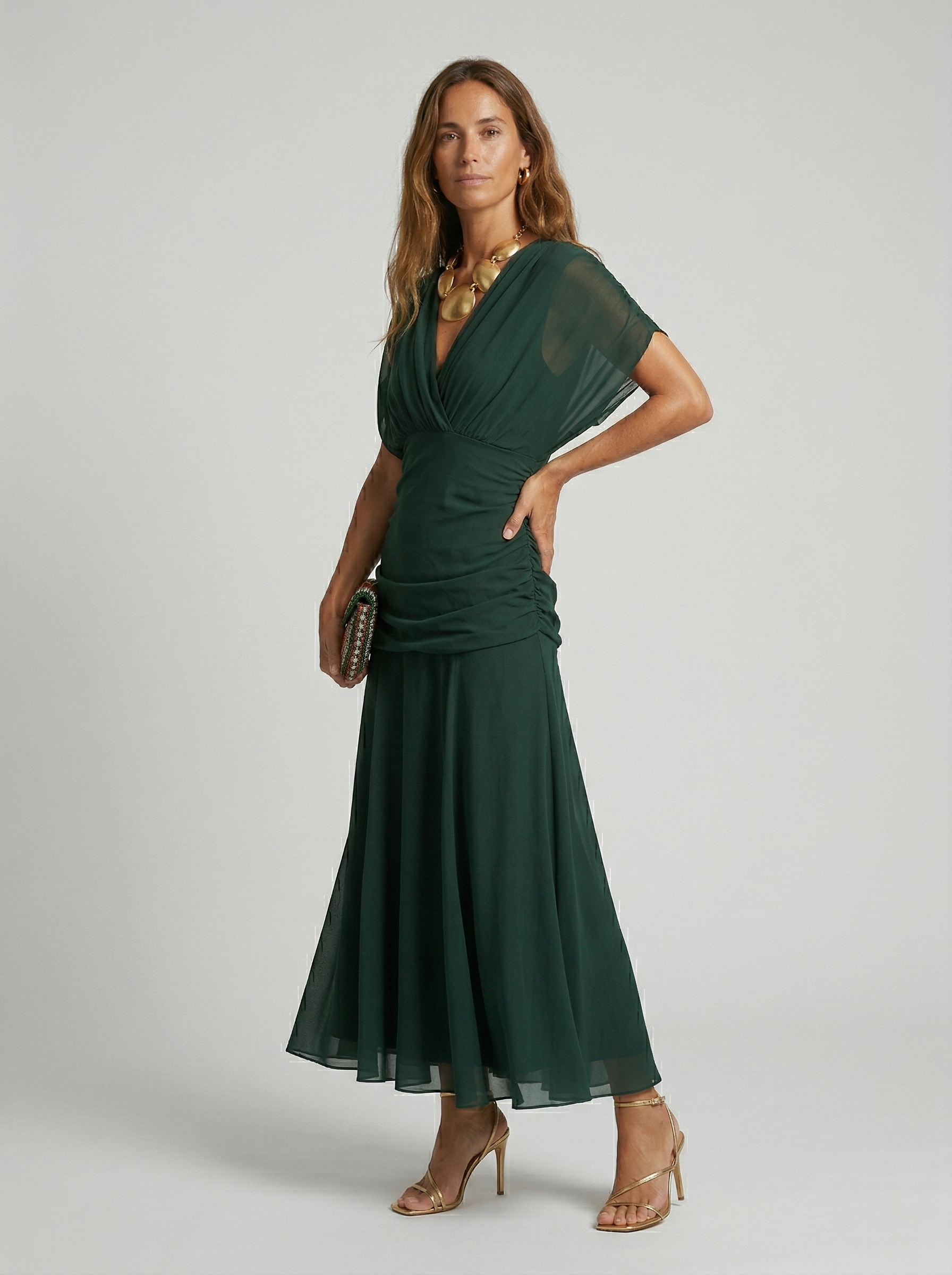 Robe maxi à décolleté en V