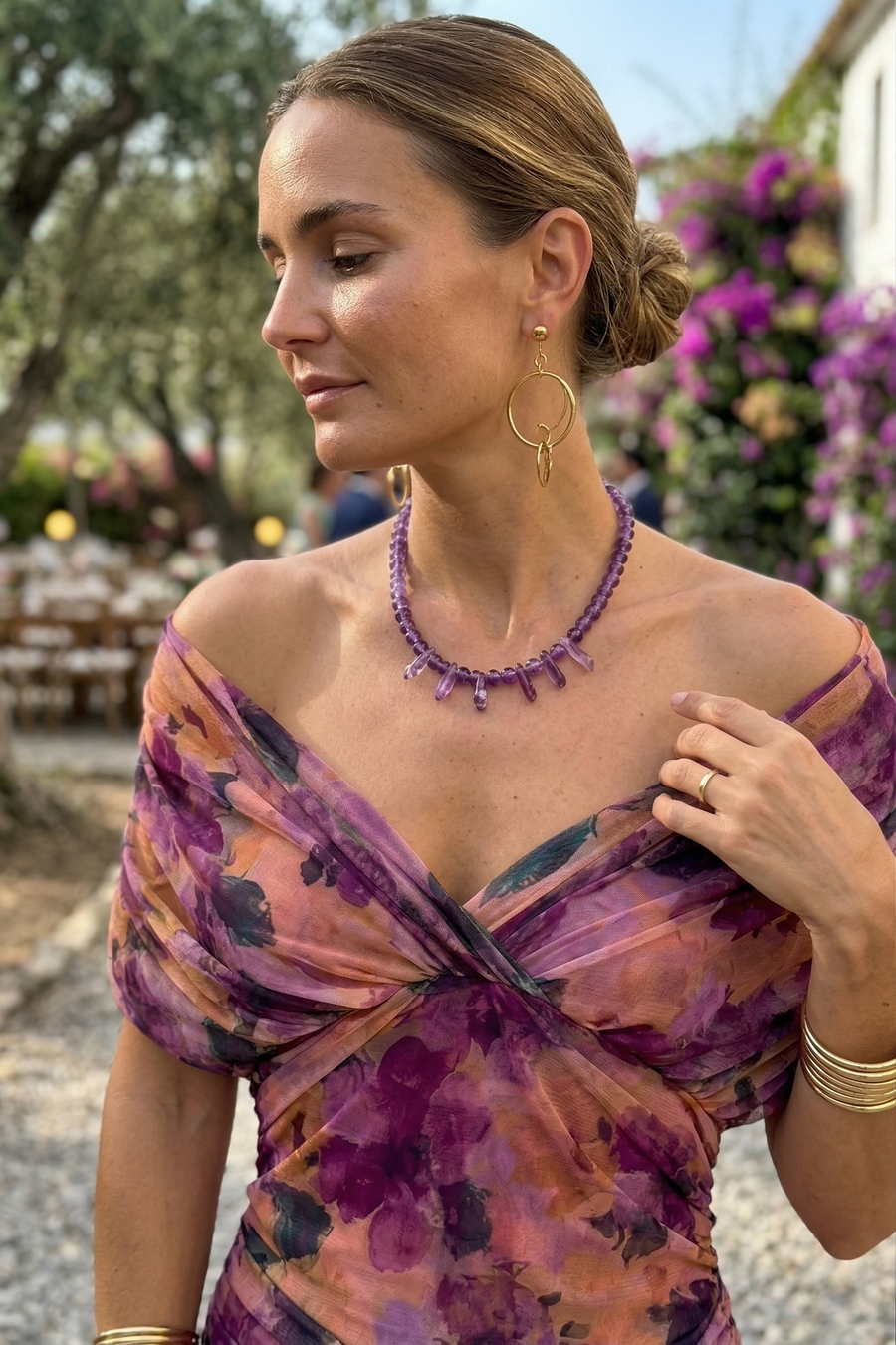 Robe maxi à décolleté en V