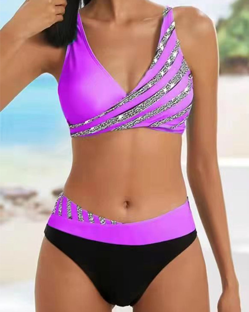Brise Marine | Bikini Imprimé aux Couleurs Chaudes
