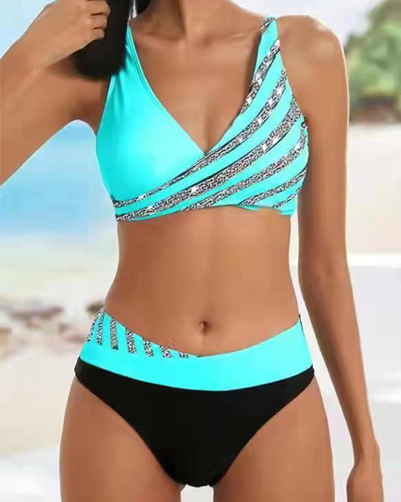 Brise Marine | Bikini Imprimé aux Couleurs Chaudes