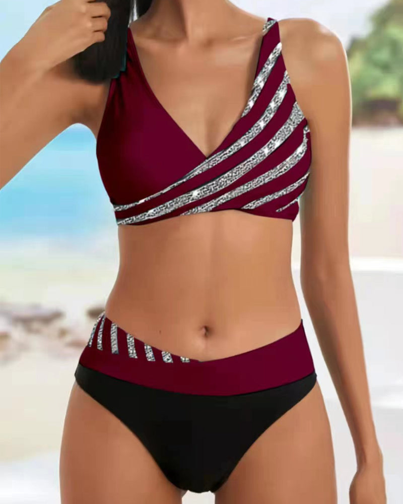 Brise Marine | Bikini Imprimé aux Couleurs Chaudes