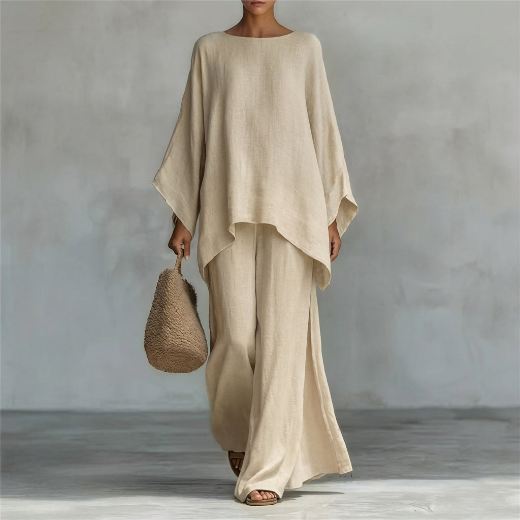 Élise | Ensemble Deux Pièces à Manches Longues et Pantalons Amples