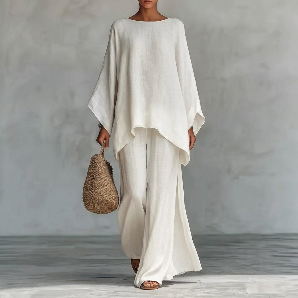 Élise | Ensemble Deux Pièces à Manches Longues et Pantalons Amples
