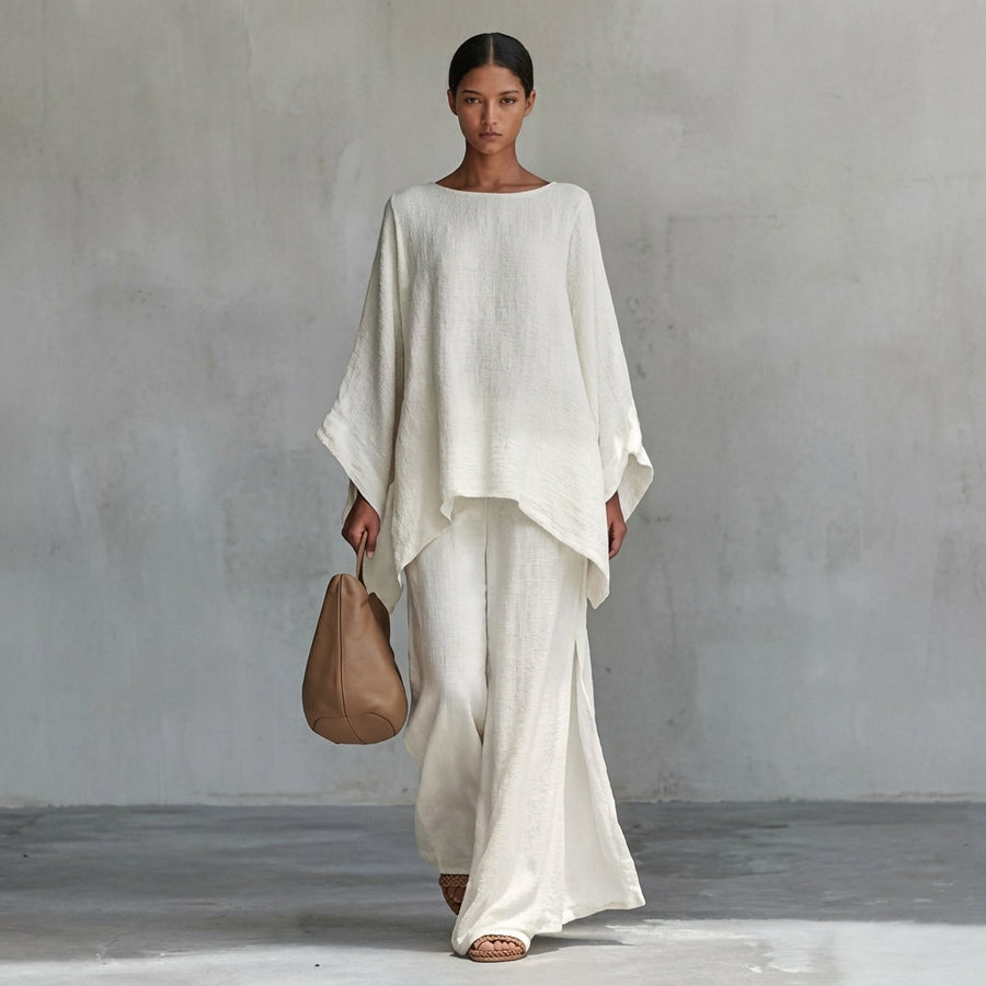 Élise | Ensemble Deux Pièces à Manches Longues et Pantalons Amples