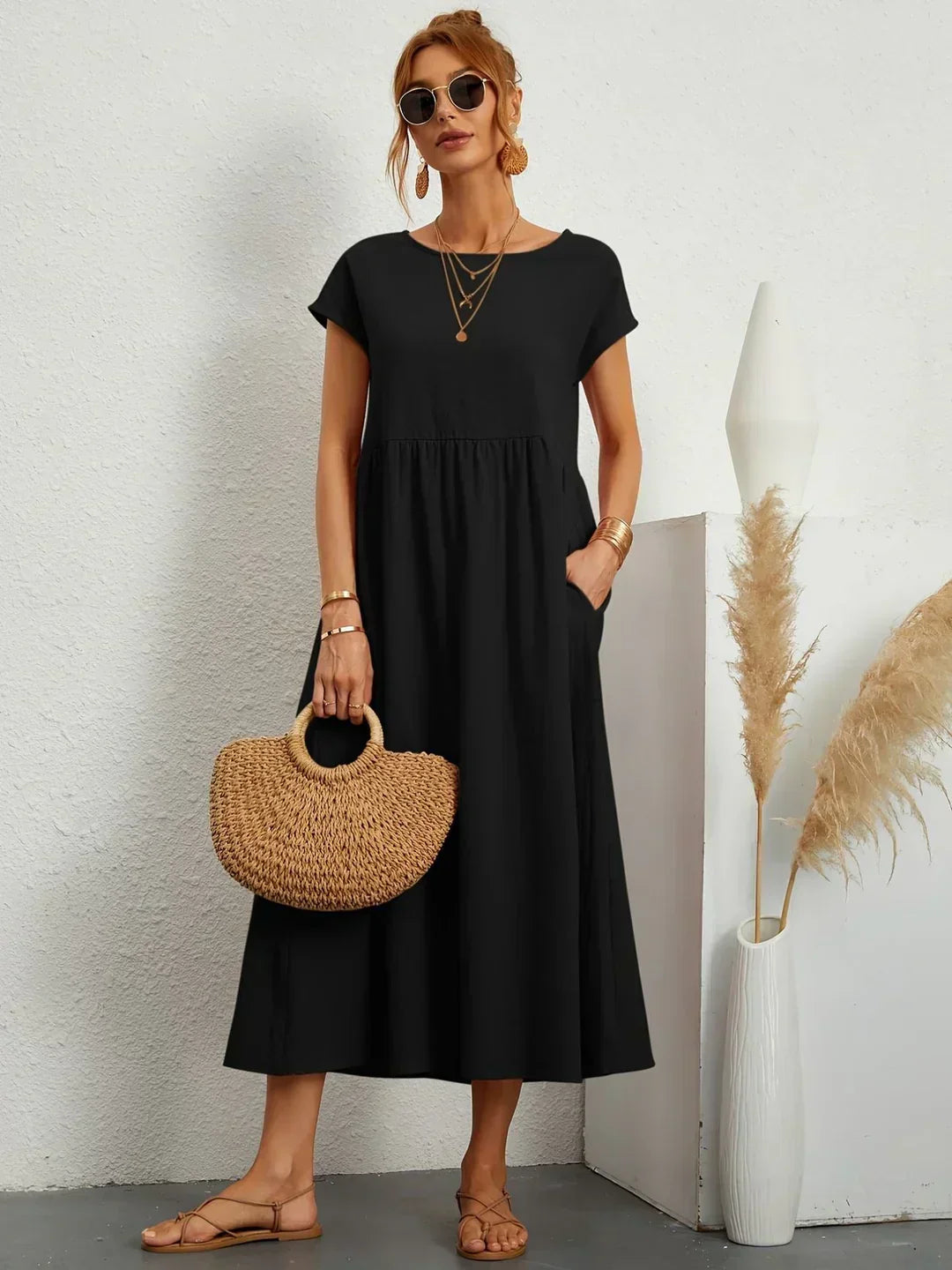 Gabrielle™ — Robe midi fluide élégance intemporelle