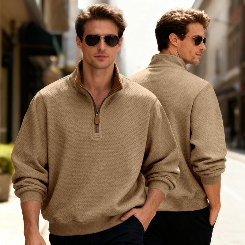 Laurent | Pull texturé zippé pour homme