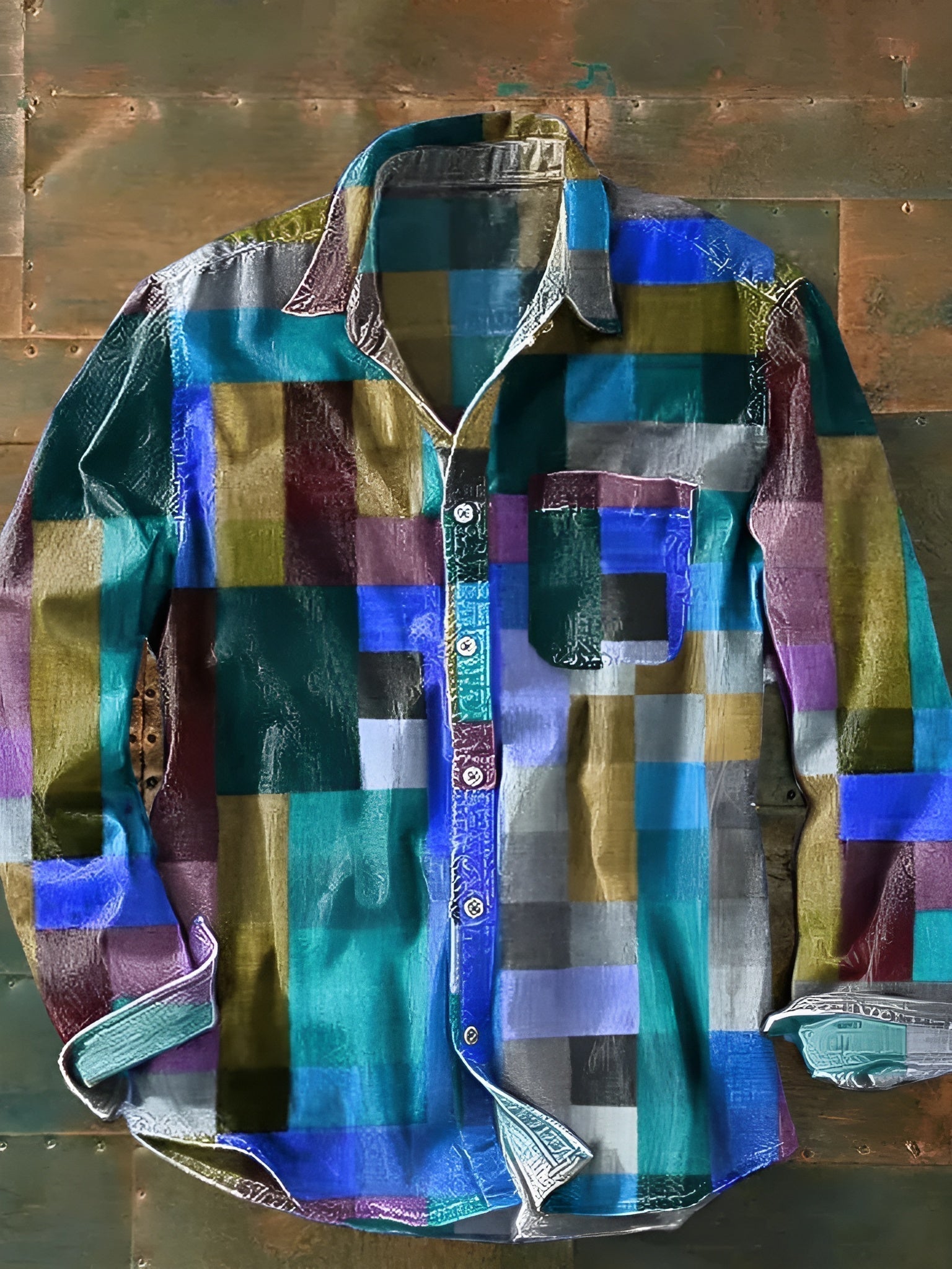 Hadrien | Chemise à manches longues signature mosaïque pour homme