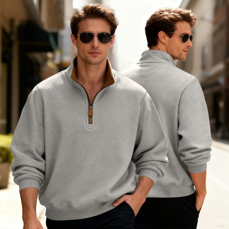 Laurent | Pull texturé zippé pour homme