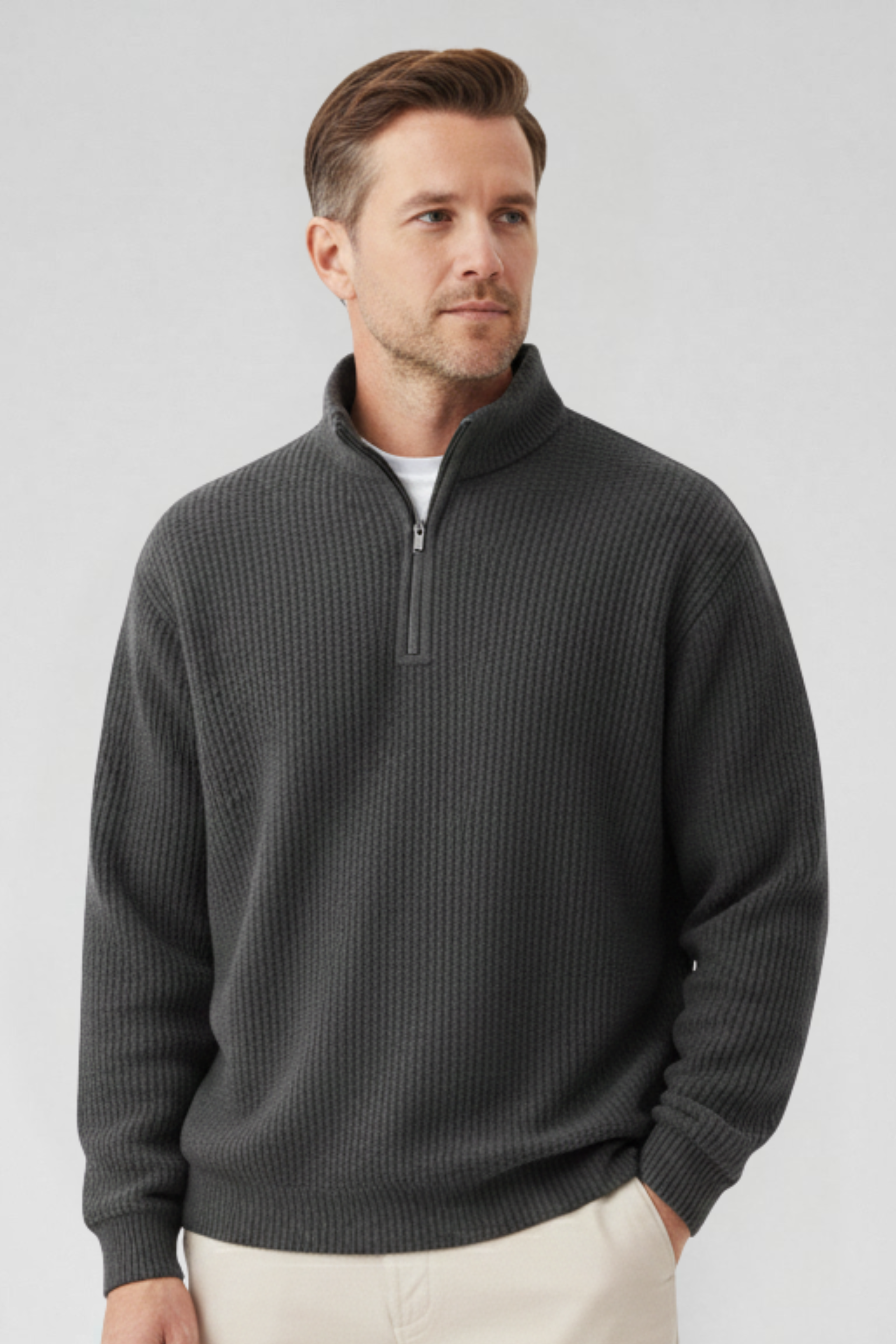 Ulysse | Pull en maille à col zippé pour homme