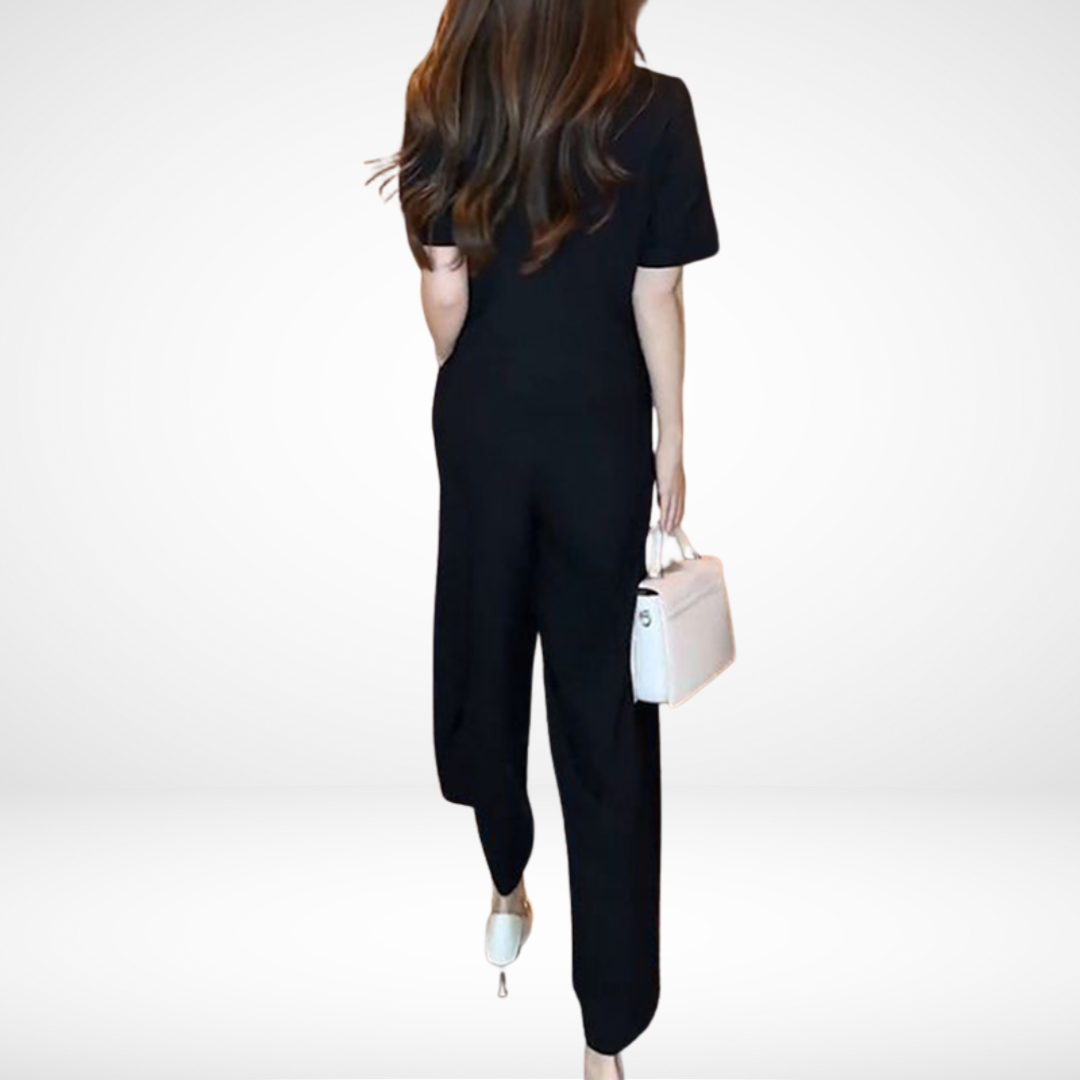Ensemble Élégant à Manches Courtes Elsie™ - Deux Pièces