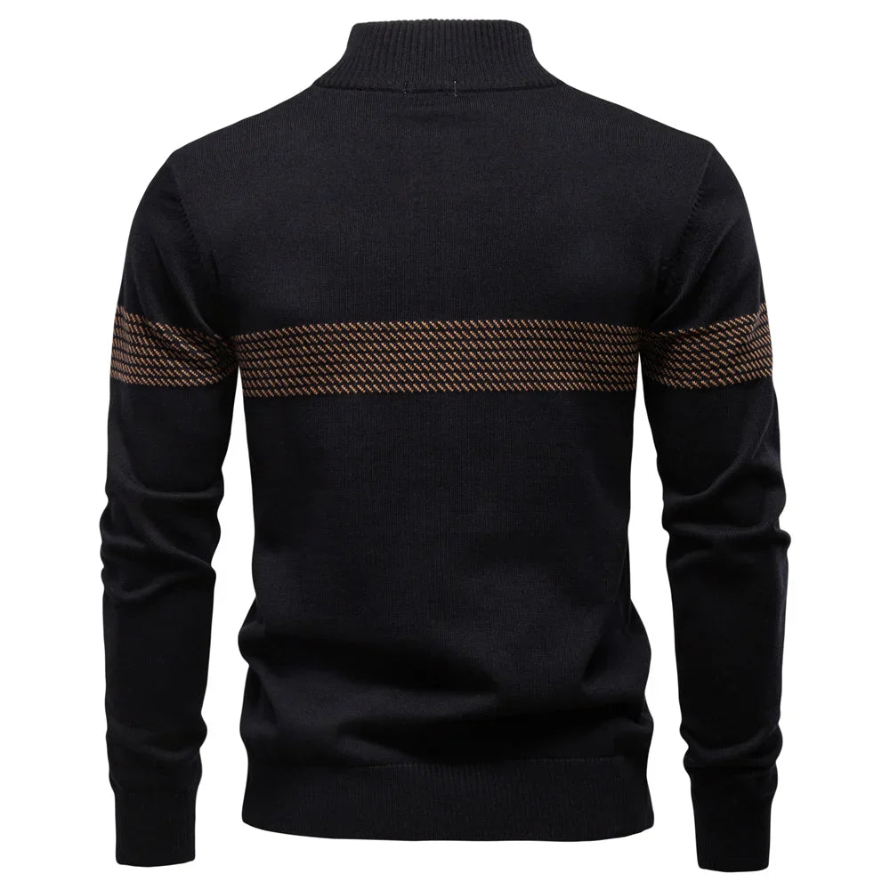 Hervé | Pull classique en maille demi-zip pour homme