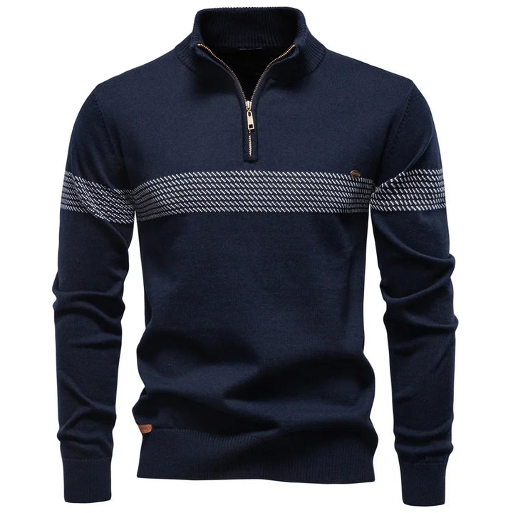 Hervé | Pull classique en maille demi-zip pour homme