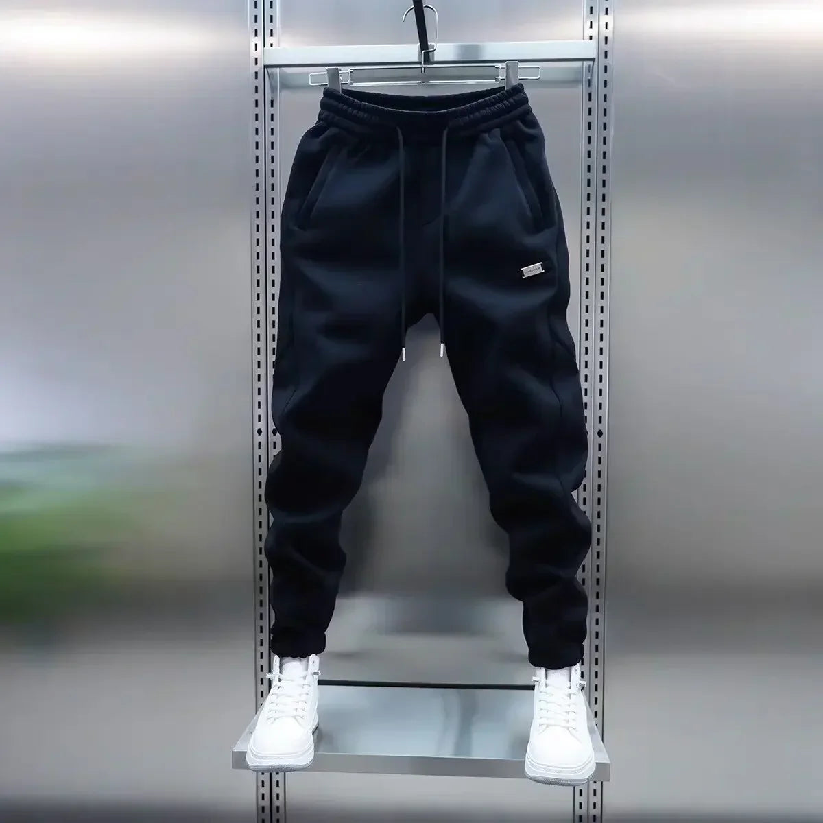 LAURENT MONACO | PANTALON DE SALON BAGGY UNI À TAILLE ÉLASTIQUE