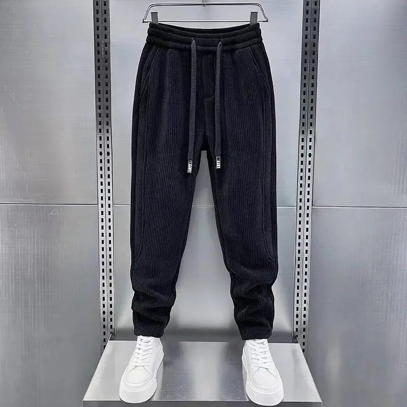 LAURENT MONACO | PANTALON DE JOGGING DÉCONTRACTÉ EN VELOURS CÔTELÉ ET POLAIRE