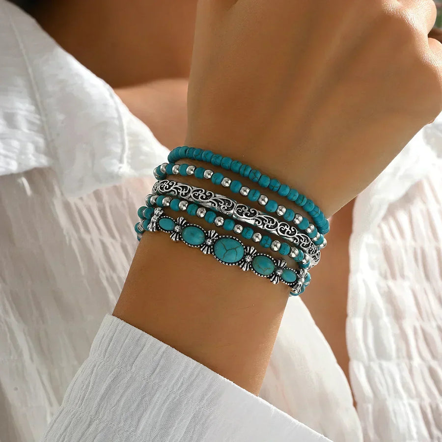 Maelia - Élégant bracelet en turquoise à plusieurs tours