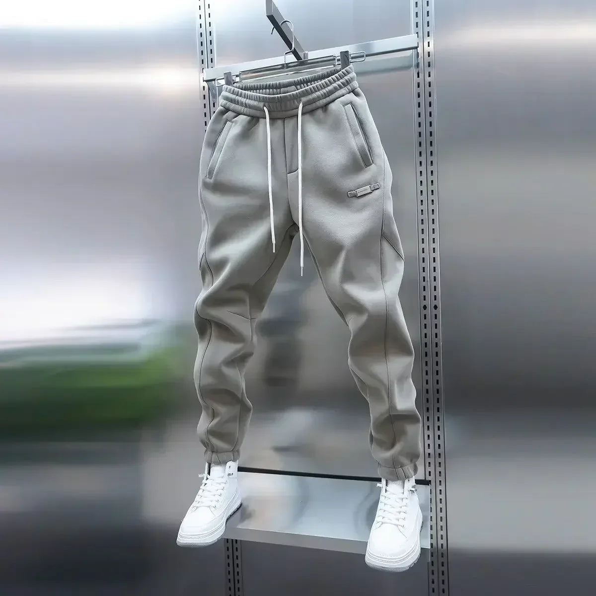 LAURENT MONACO | PANTALON DE SALON BAGGY UNI À TAILLE ÉLASTIQUE