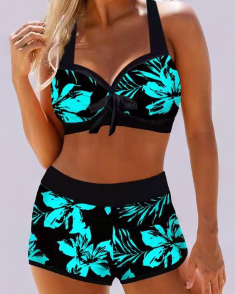 Ocean Chic | Hauts de Maillot de Bain à Taille Élevée avec Motif Floral
