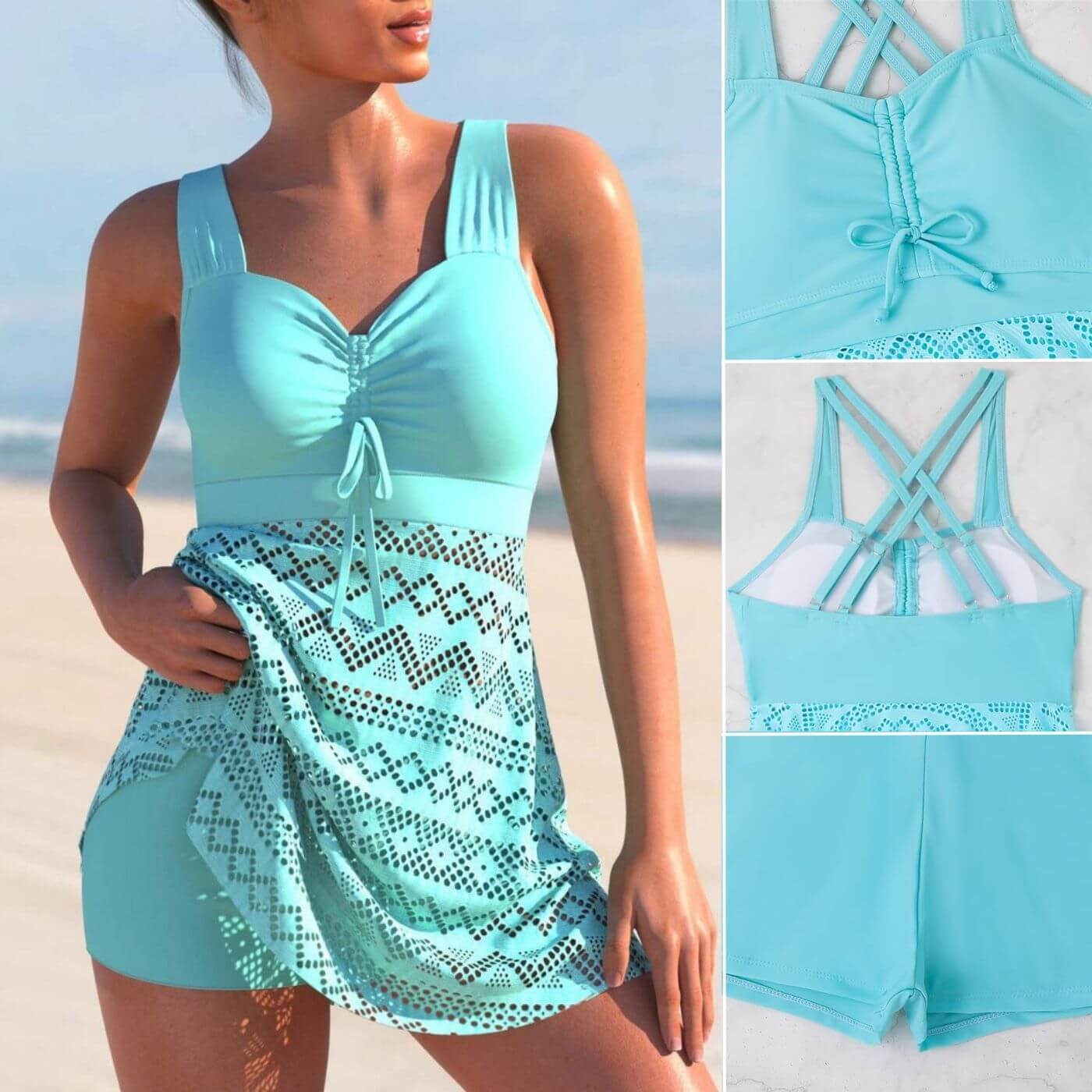 Sombra | Tankini avec Jupe en Maille Imprimée
