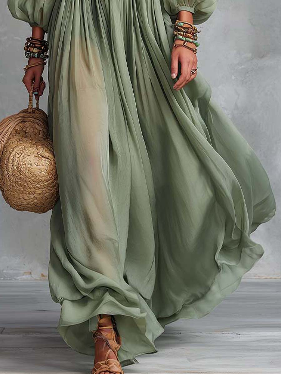 Élodine™ | Robe Maxi Bohémienne à Imprimé Floral