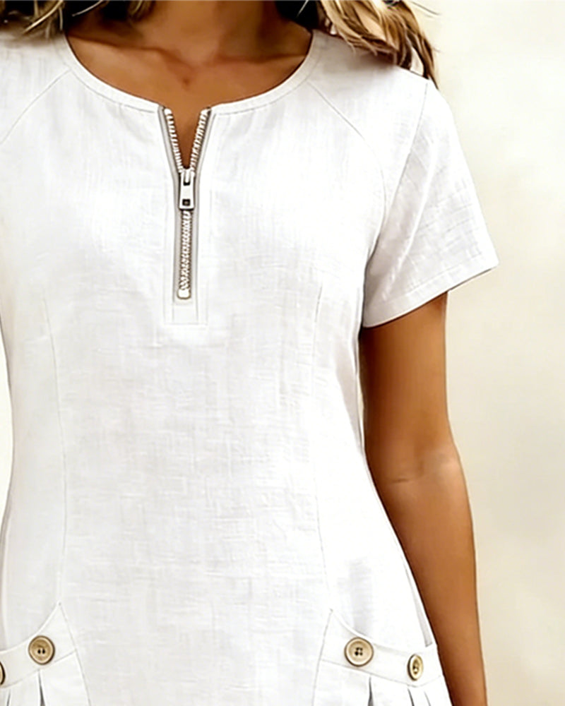 Chloé | Robe en Coton à Fermeture Zippée
