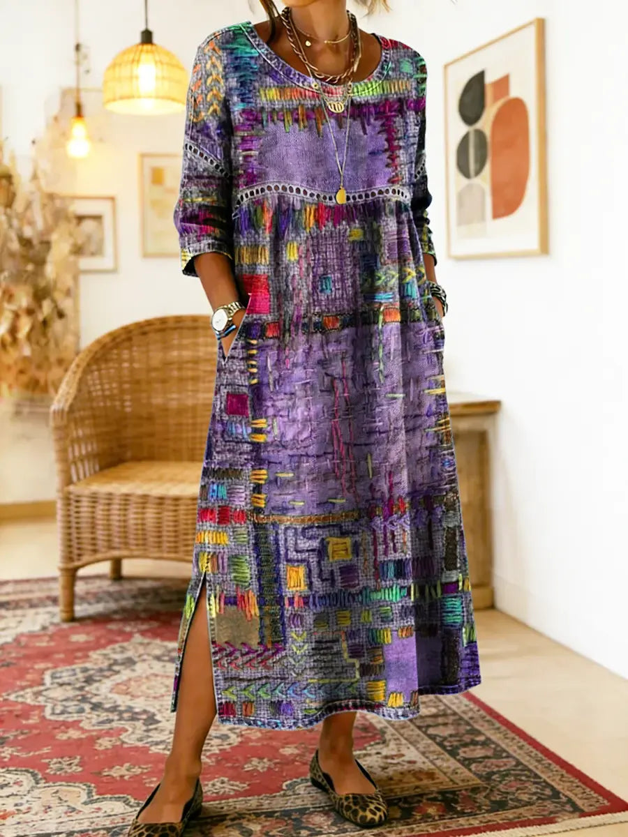 Anaïs | Robe ethnique patchwork vintage