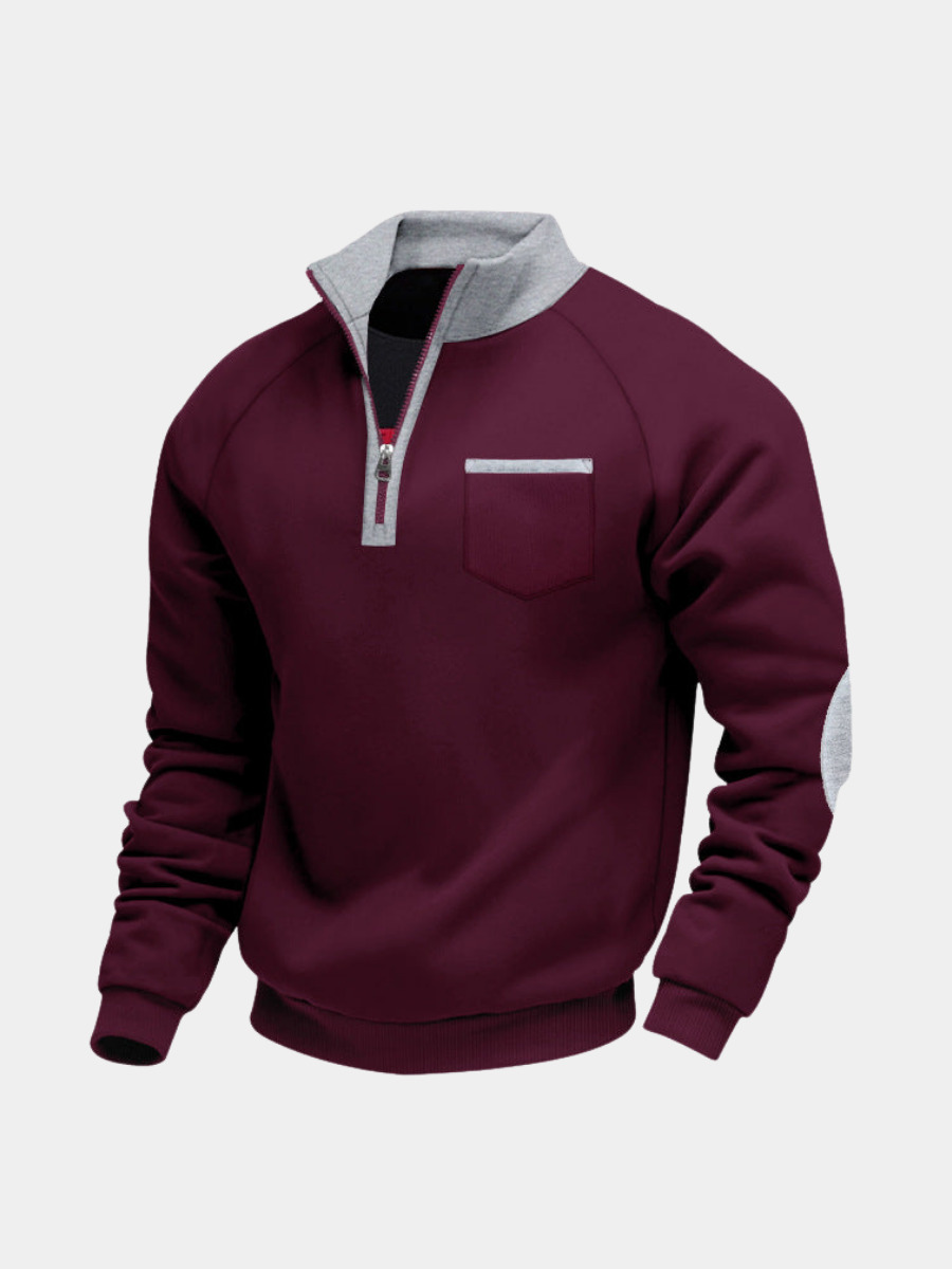 LAURENT MONACO | PULL EN POLAIRE AVEC MOITIÉ ZIP POUR HOMME